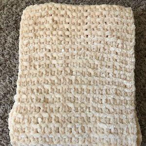 Hand knitted scarf 67”L x 8”W. I use yarn Bee